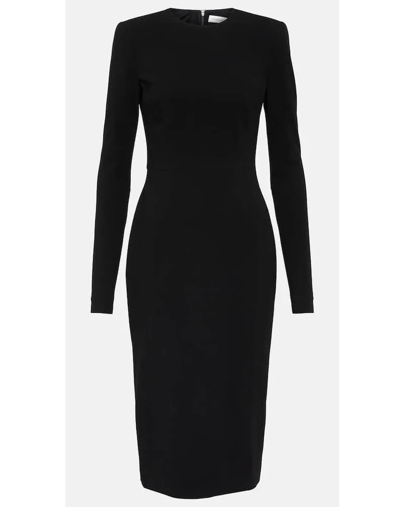 Victoria Beckham Midikleid aus Woll-Crepe Schwarz