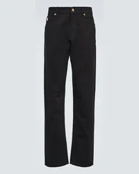 Versace Verzierte Mid-Rise Straight Jeans Schwarz