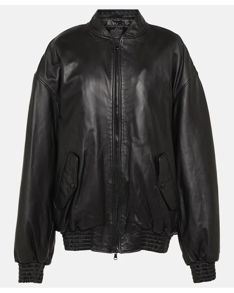 WARDROBE.NYC Bomberjacke aus Leder Schwarz