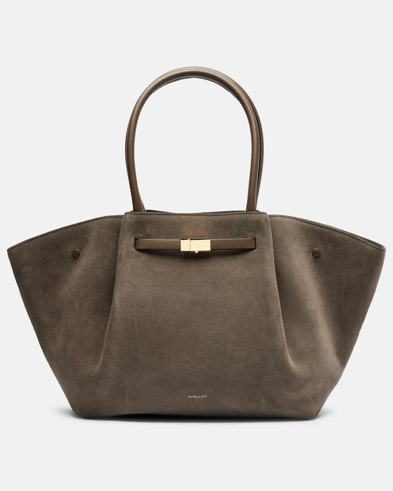 DeMELLIER Tote New York D90 aus Veloursleder Grün