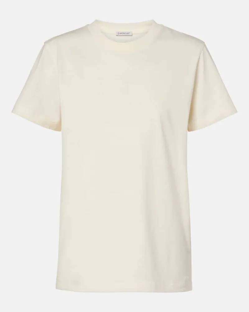 Moncler T-Shirt aus Baumwoll-Jersey Weiß