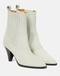 Isabel Marant Ankle Boots Reliane aus Veloursleder Weiss