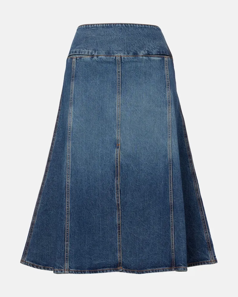 Alaïa Alaïa High-Rise-Midirock Blau