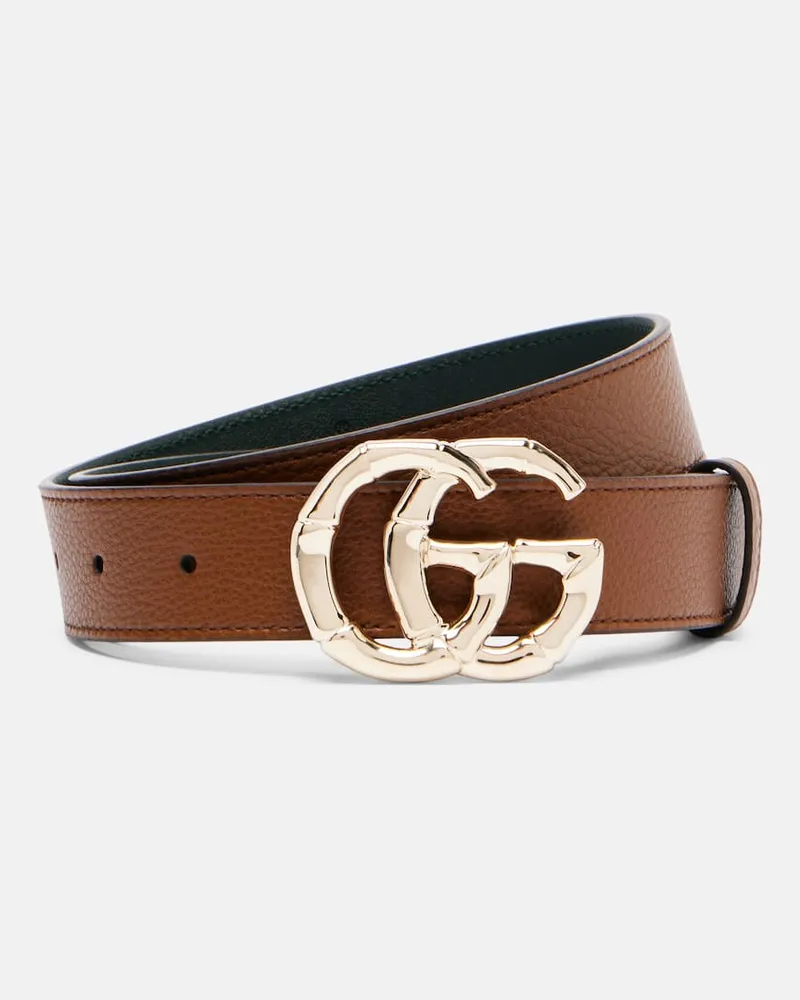 Gucci Gürtel GG aus Leder Braun