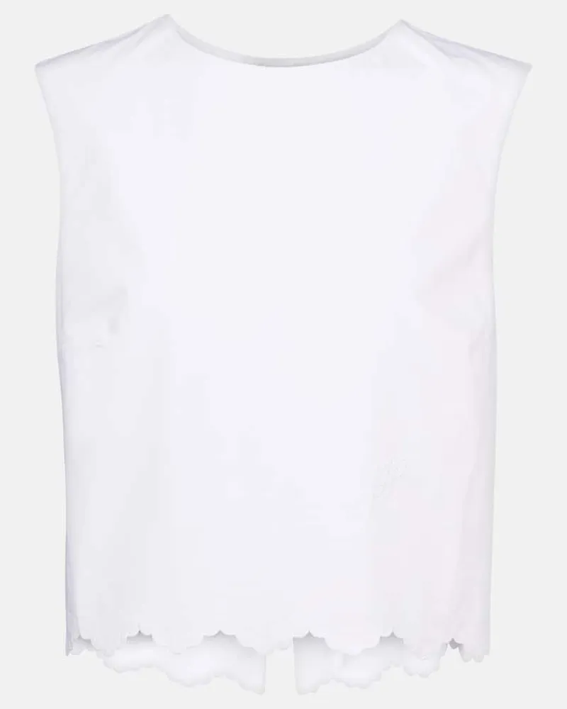Patou Cropped-Top aus Baumwollpopeline Weiß