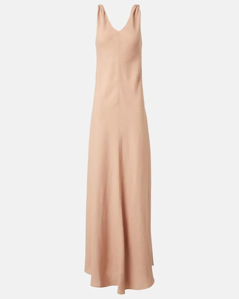 Loro Piana Robe Callie aus Leinen-Crêpe Beige