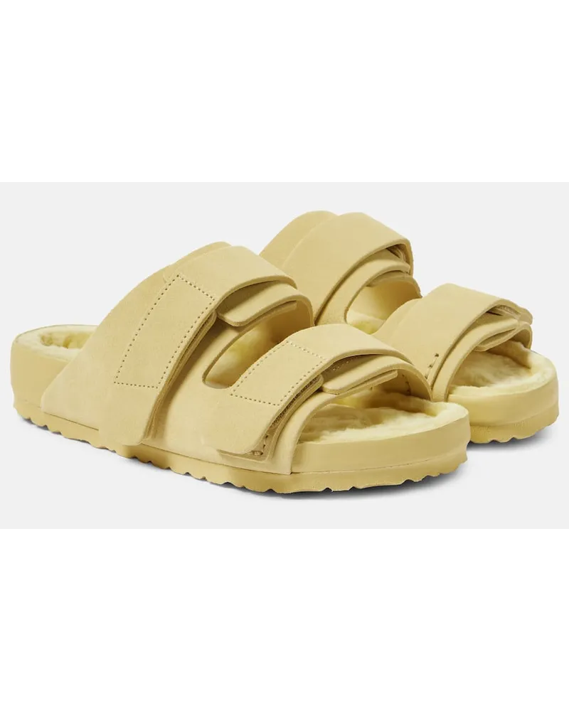 Birkenstock X Tekla Pantoletten Uji aus Veloursleder Beige
