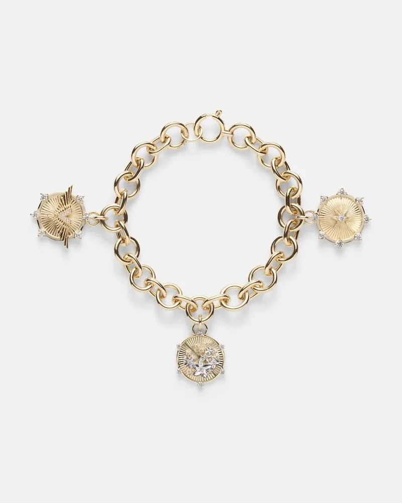 FOUNDRAE Armband Blossoms - Resilience aus 18kt Gelbgold mit Diamanten Gold