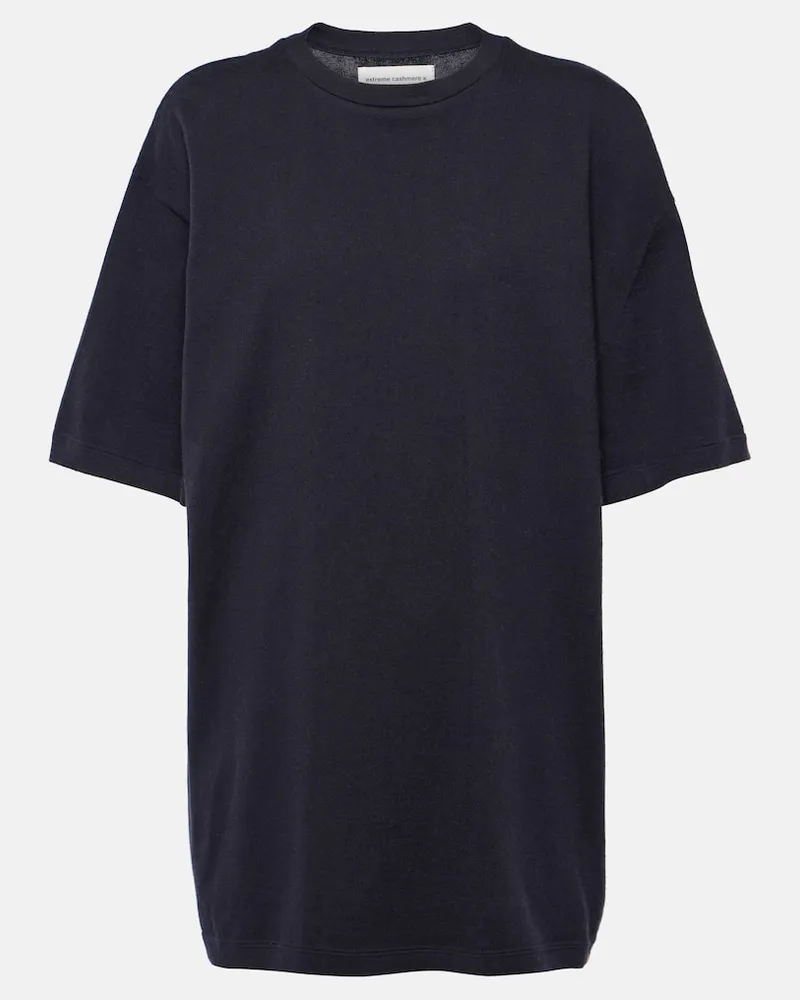 extreme cashmere T-Shirt Rik aus Baumwolle und Kaschmir Blau