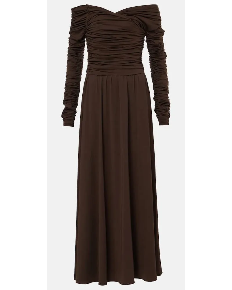 Altuzarra Off-Shoulder-Maxikleid Charlotte aus Jersey Braun