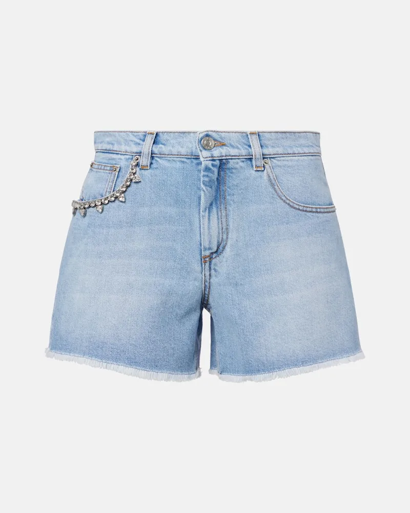 Area Shorts mit Kristallen Blau