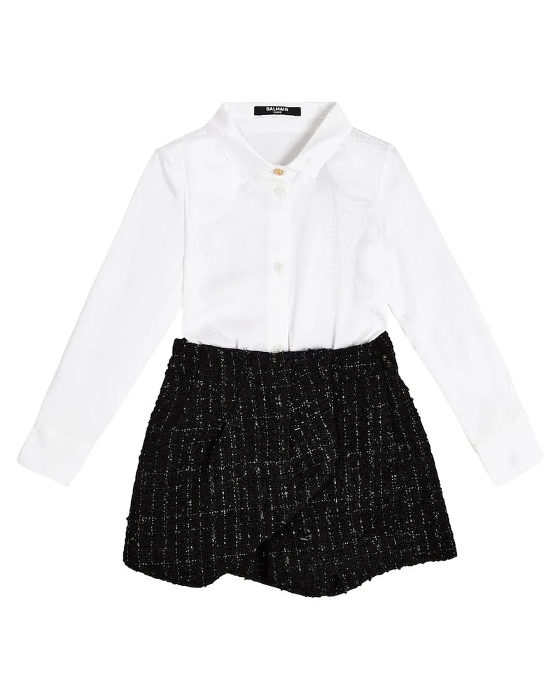 Balmain Kleid aus einem Baumwollgemisch Schwarz