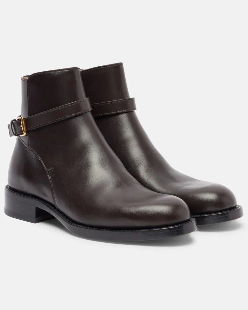 The Row Ankle Boots Nobilis aus Leder Braun