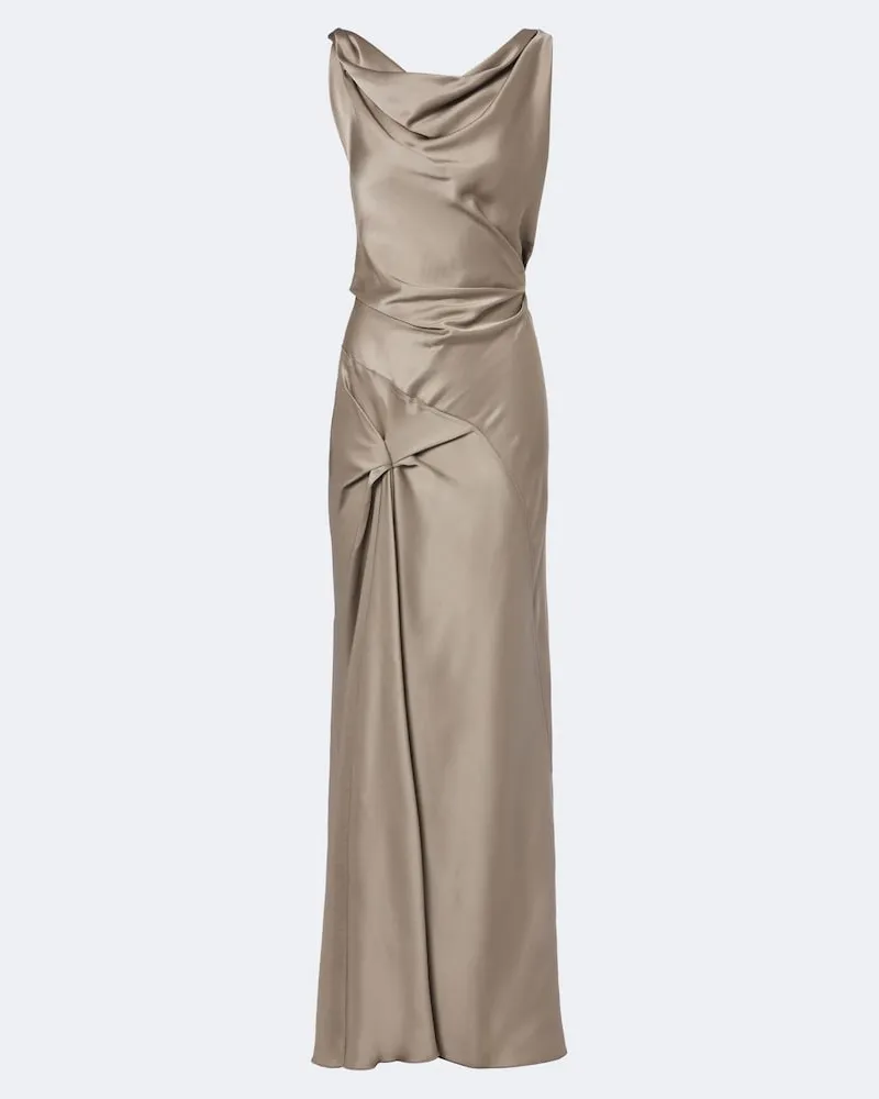 Victoria Beckham Robe Posy aus Satin Grau