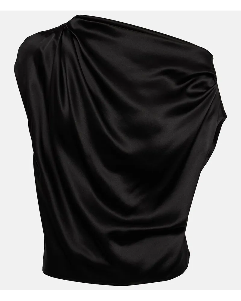 The Sei One-Shoulder-Top aus Seide Schwarz