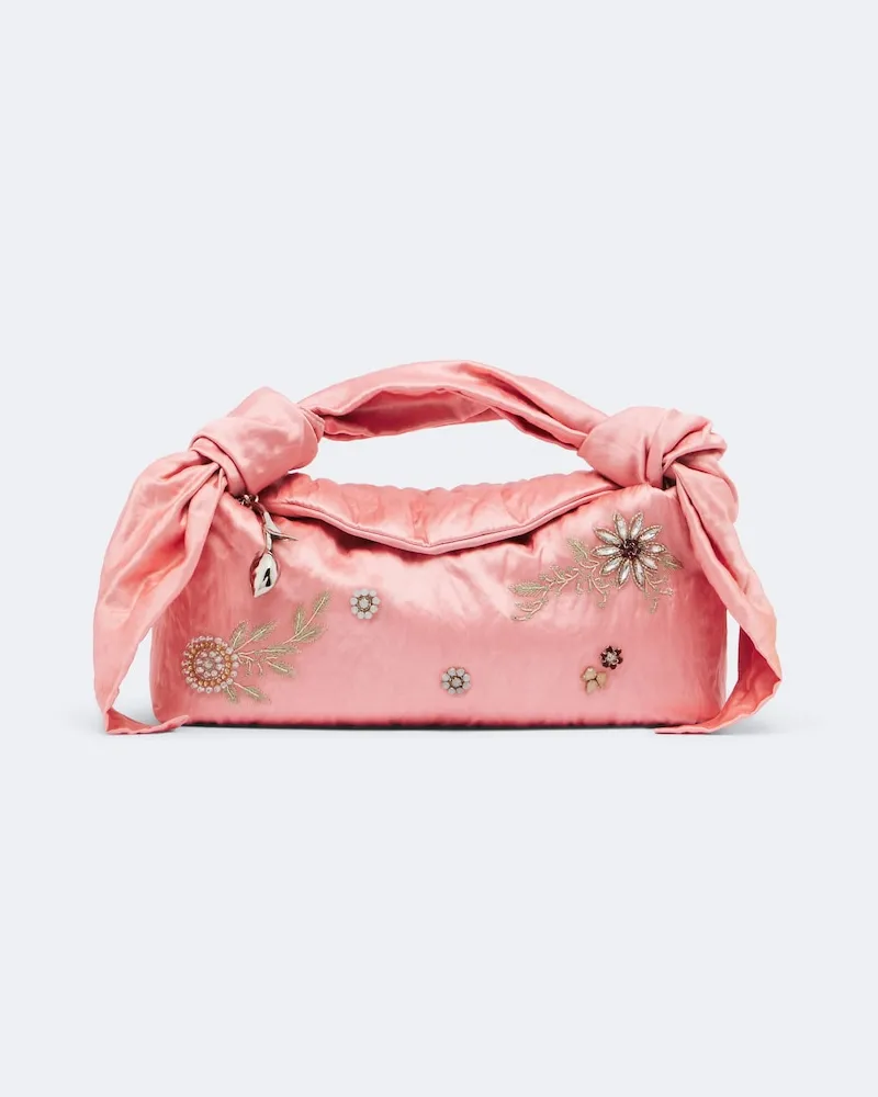 Erdem Henkeltasche Bloom E/W aus Satin Rosa