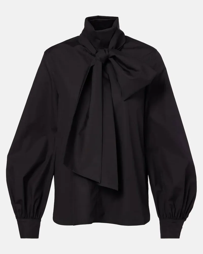 Max Mara Schluppenbluse Bosforo aus einem Baumwollgemisch Schwarz