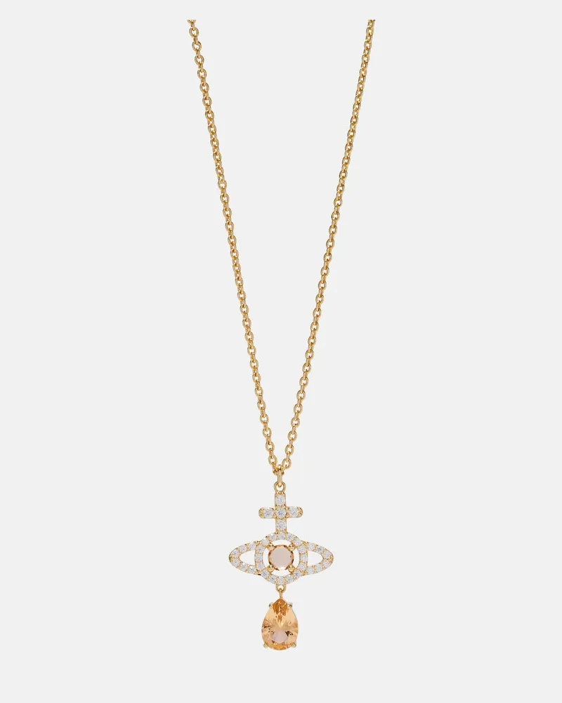 Vivienne Westwood Halskette Orb mit Kristallen Gold