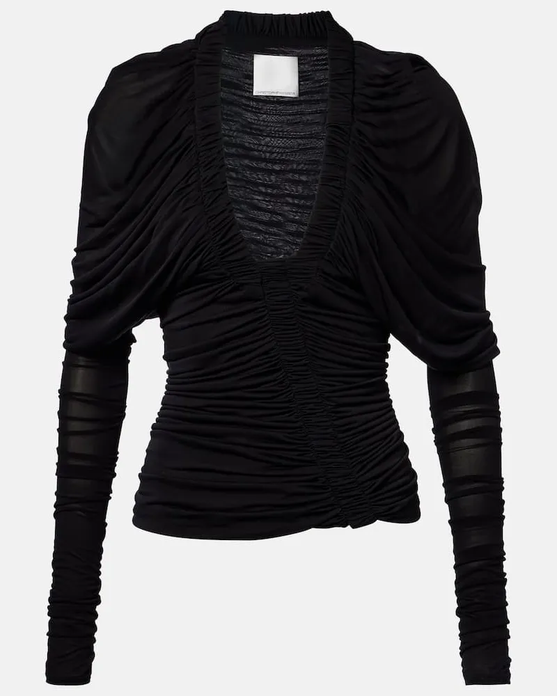 Christopher Esber Top aus Jersey Schwarz
