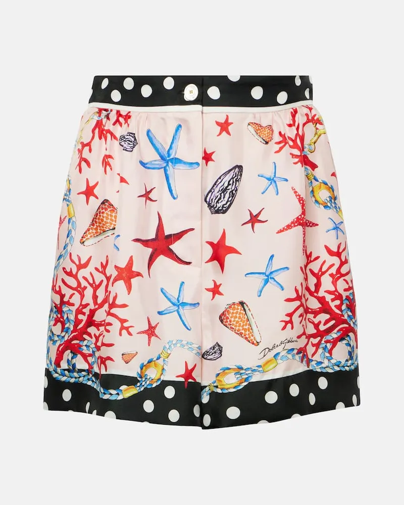 Dolce & Gabbana Shorts Capri aus Seidensatin Weiß