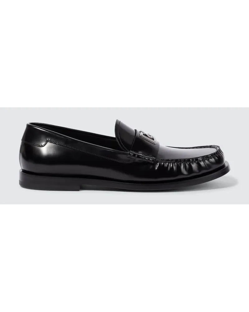 Dolce & Gabbana Loafers DG aus Leder Schwarz