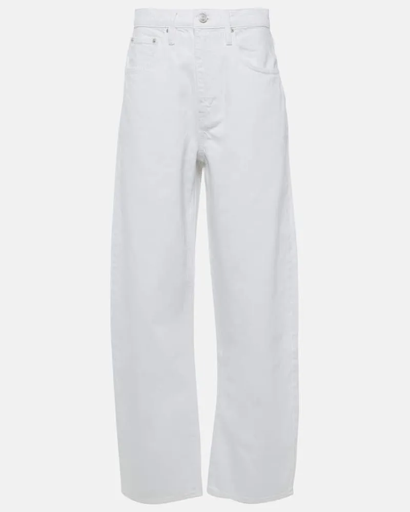 Frame Denim High-Rise Jeans Long Barrel Weiß