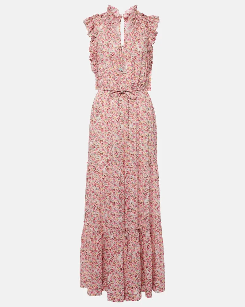 Poupette St Barth Bedruckter Jumpsuit Belene Rosa