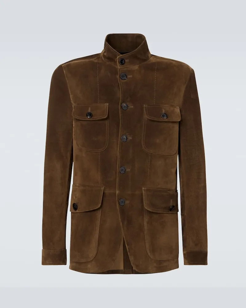 Tom Ford Jacke aus Veloursleder Braun