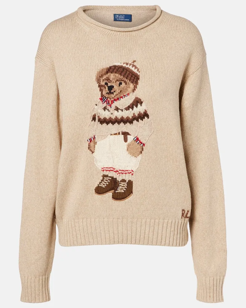 Ralph Lauren Pullover Polo Bear aus einem Baumwollgemisch Beige