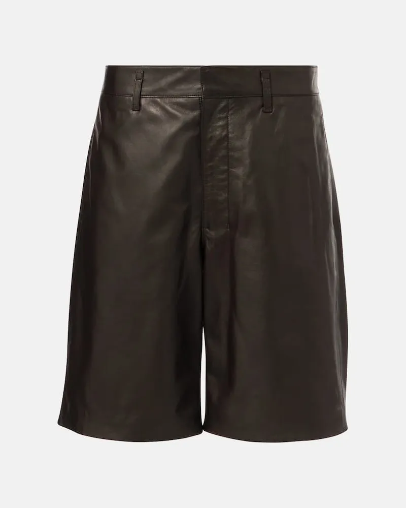 Christophe Lemaire Shorts aus Leder Braun