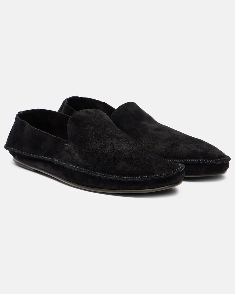 The Row Loafers Tyler aus Veloursleder Schwarz