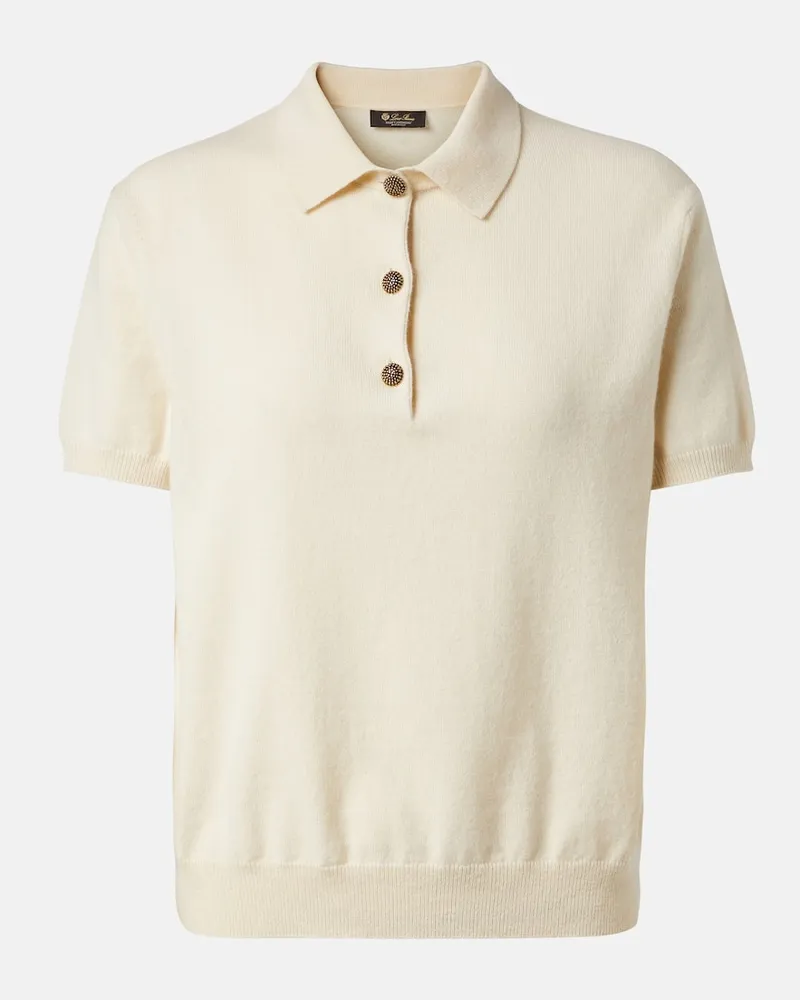 Loro Piana Polohemd aus Kaschmir Weiß