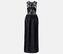 Maxikleid aus Taft mit Spitze