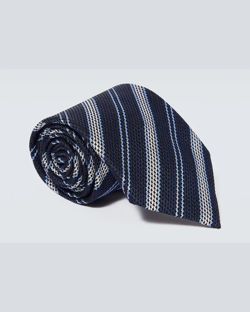 Ermenegildo Zegna Krawatte aus Seiden-Jacquard Blau