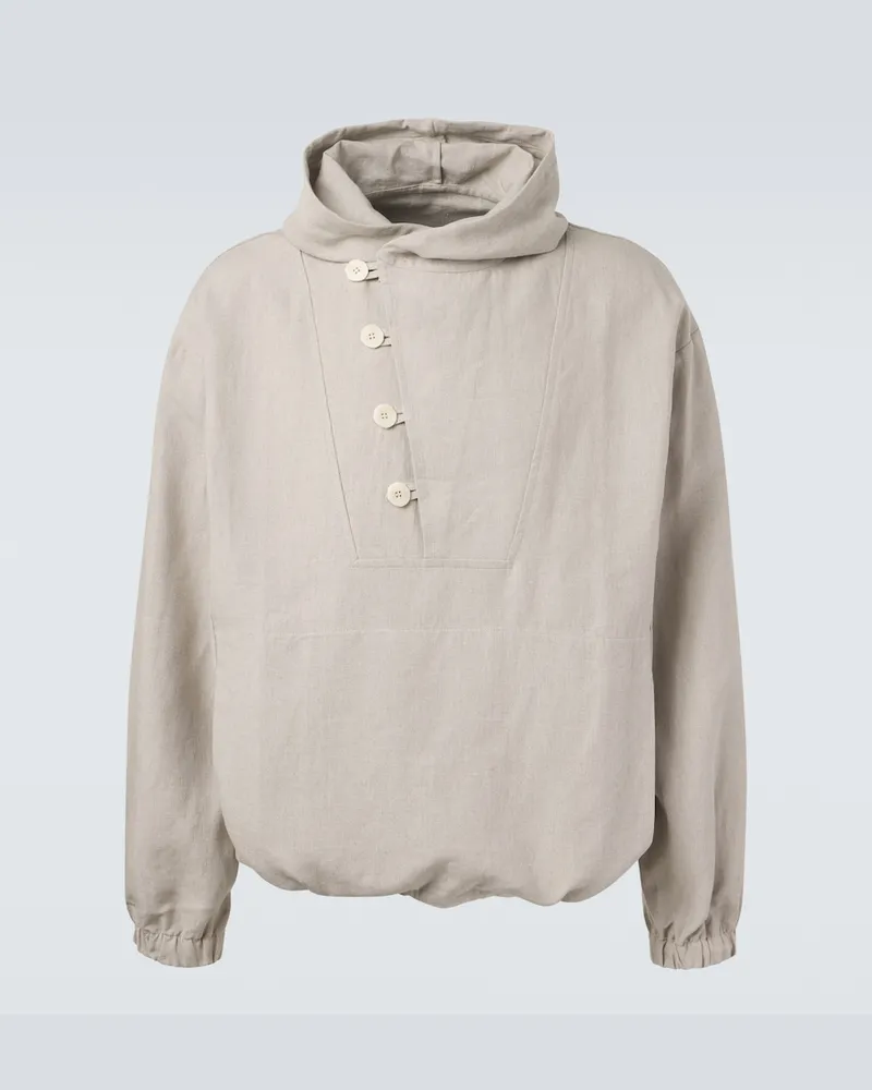 Stoffa Stòffa Jacke aus Leinen Beige