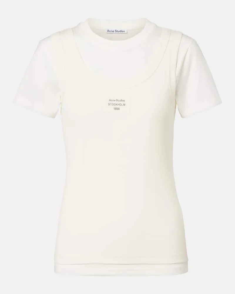 Acne Studios T-Shirt aus einem Baumwollgemisch Weiß