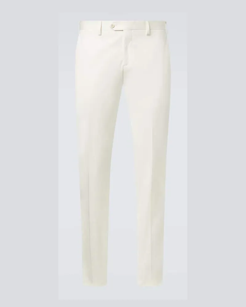 LARDINI Schmale Mid-Rise-Hose aus Baumwolle Weiß