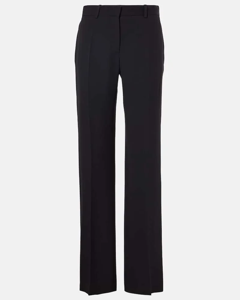 The Row Gerade Hose Selvie aus Seide Schwarz