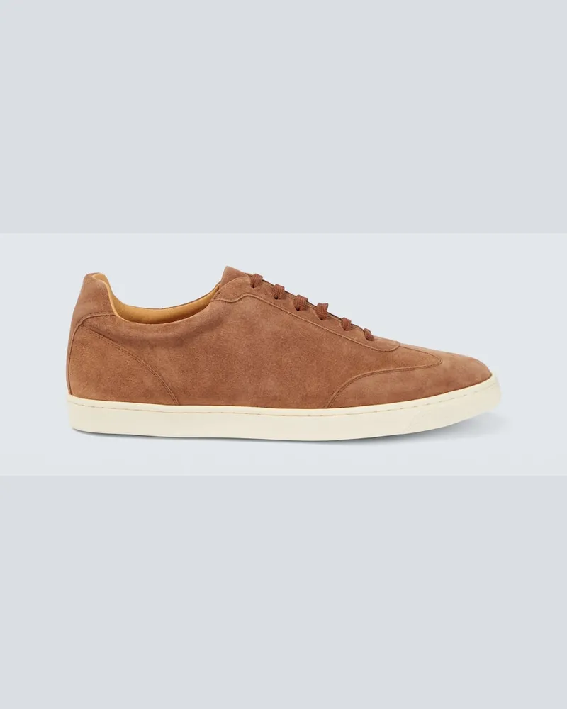 Brunello Cucinelli Sneakers aus Veloursleder Braun