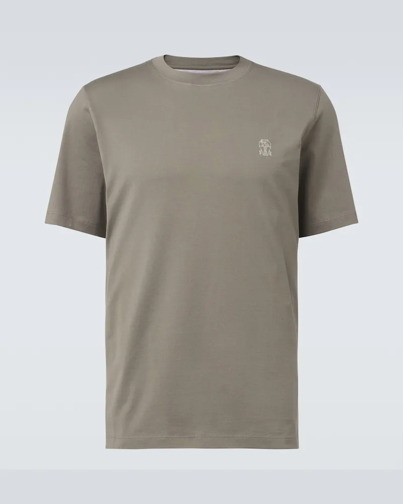 Brunello Cucinelli T-Shirt aus Baumwoll-Jersey Grün