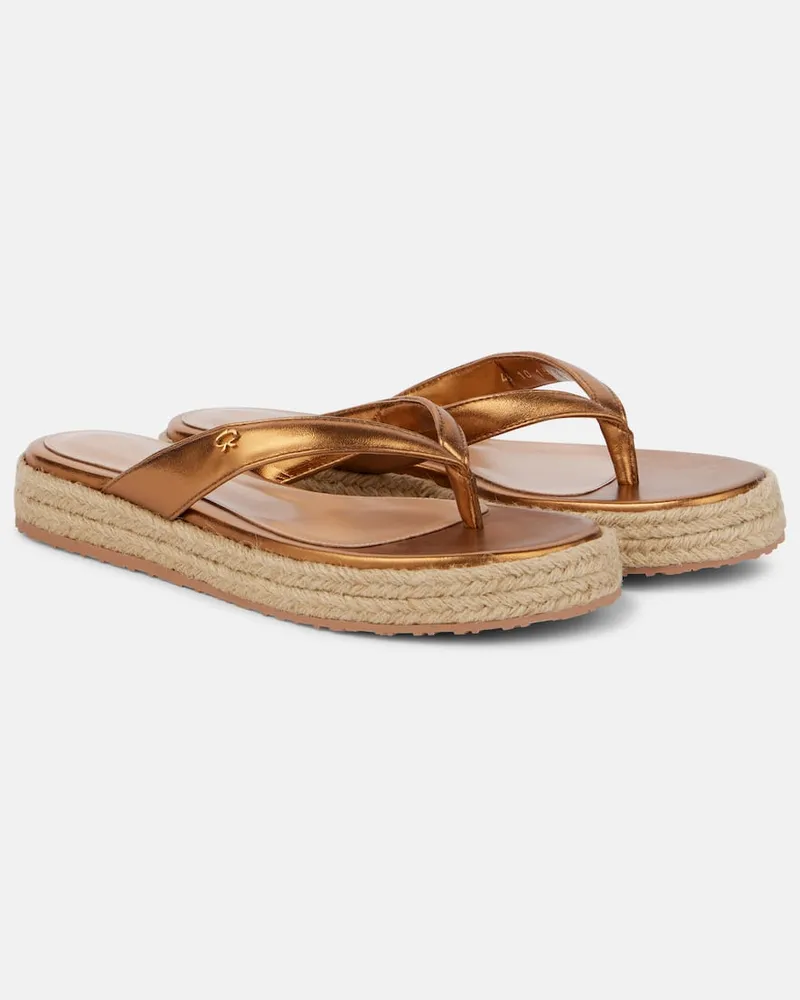 Gianvito Rossi Sandalen aus Metallic-Leder Braun