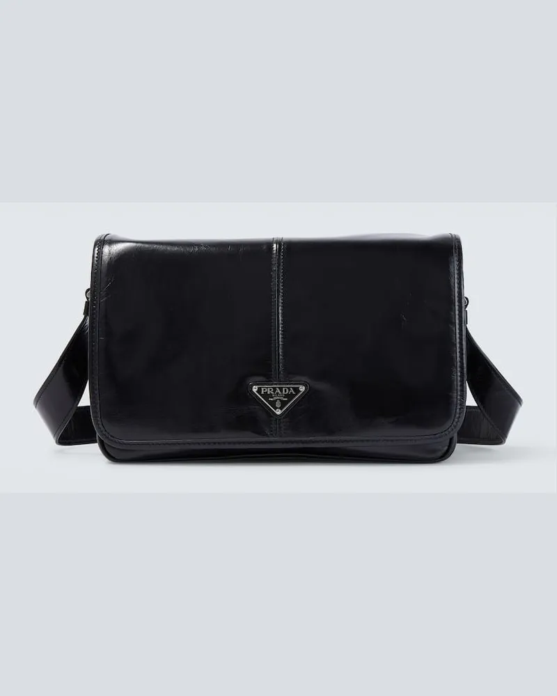 Prada Crossbody Bag aus Leder Schwarz