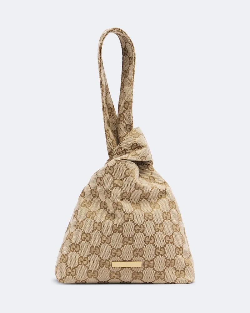Gucci Henkeltasche Small GG aus Canvas Beige