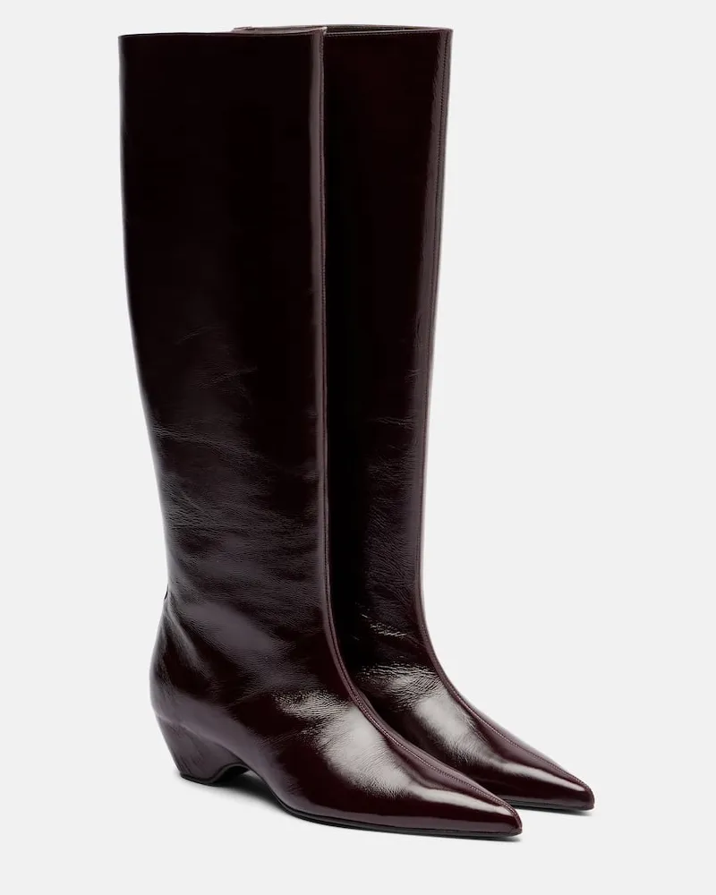 KHAITE Stiefel Sybil 40 aus Leder Burgunderrot
