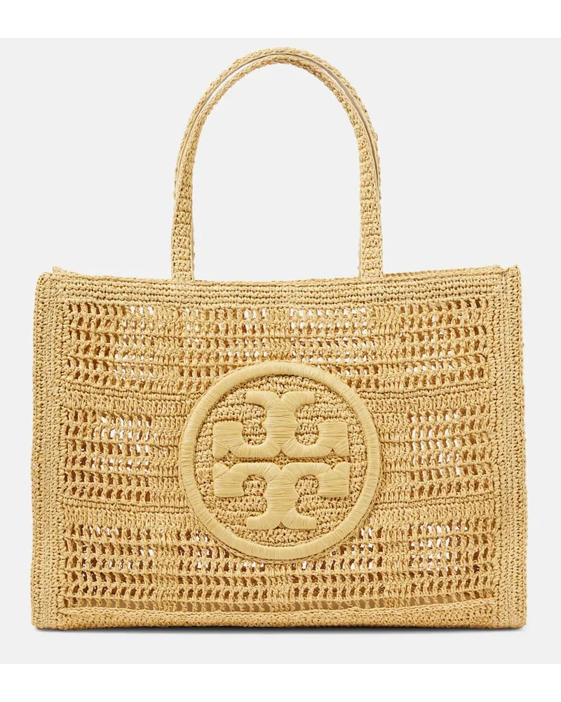 Tory Burch Tote Ella Large aus Raffiabast Beige