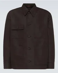 Gucci Jacke aus einem Baumwollgemisch Braun