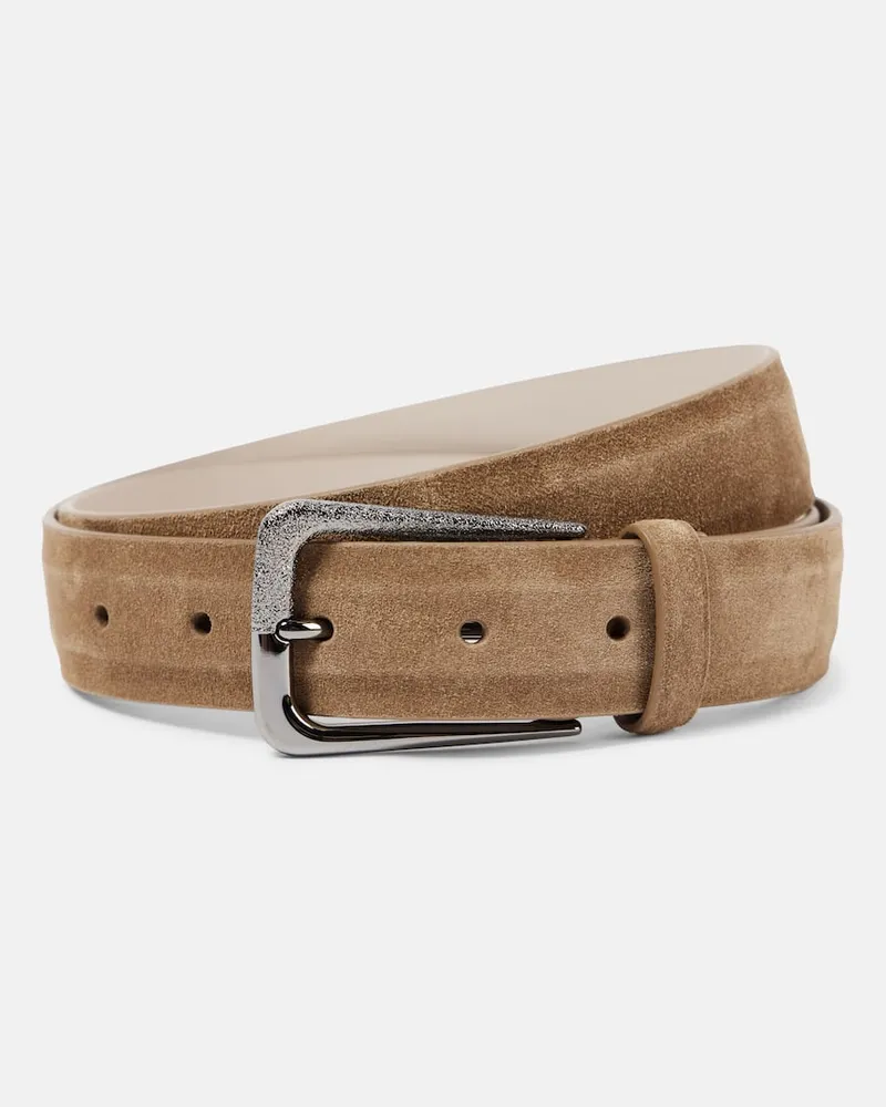 Brunello Cucinelli Gürtel aus Veloursleder Braun