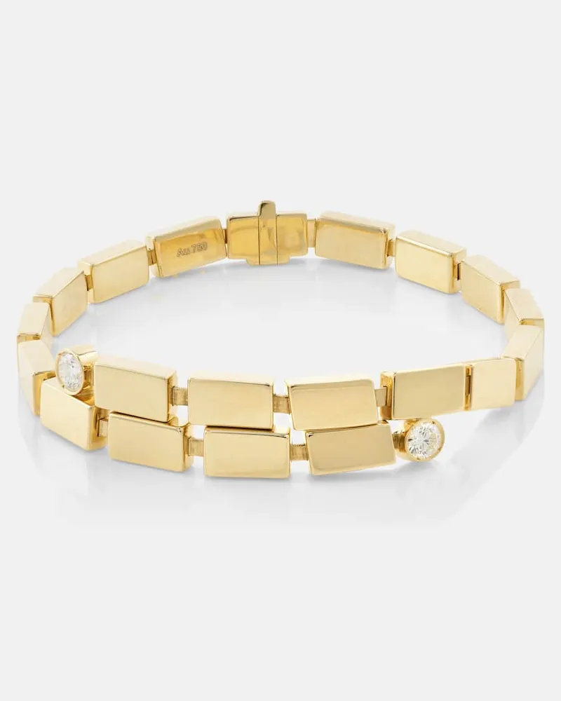 Ileana Makri Armband aus 18kt Gelbgold mit Diamanten Metallic