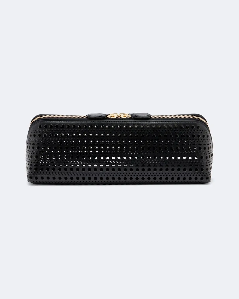 Alaïa Alaïa Clutch Delta Small aus Leder Schwarz