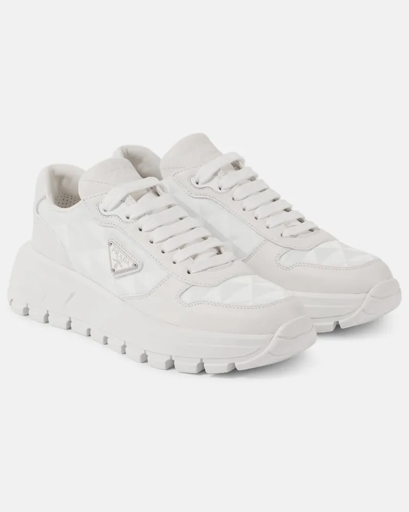 Prada Sneakers Prax One mit Leder Weiß